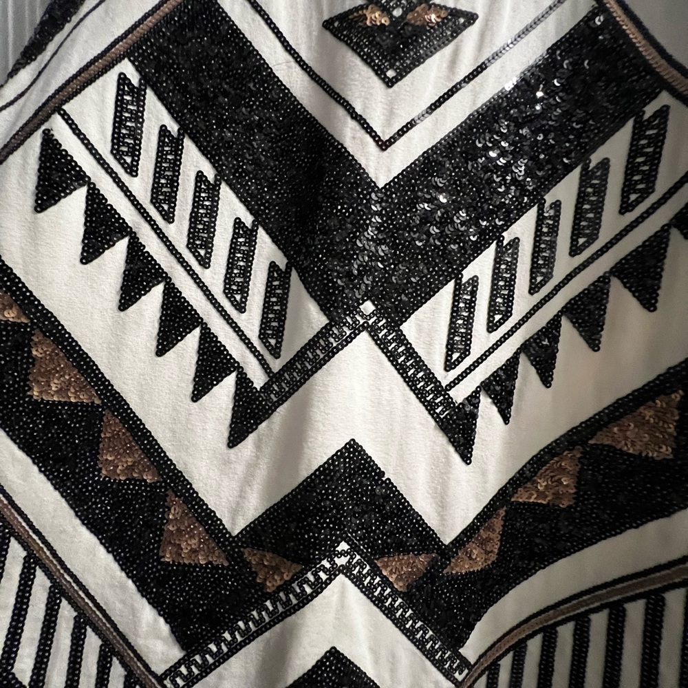 Express Stunning Aztec Sequin Women’s Medium Mini Dress - Picture 3 of 16
